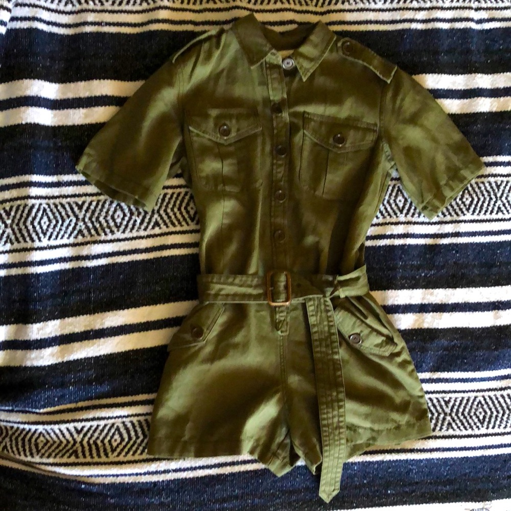 Army green romper
